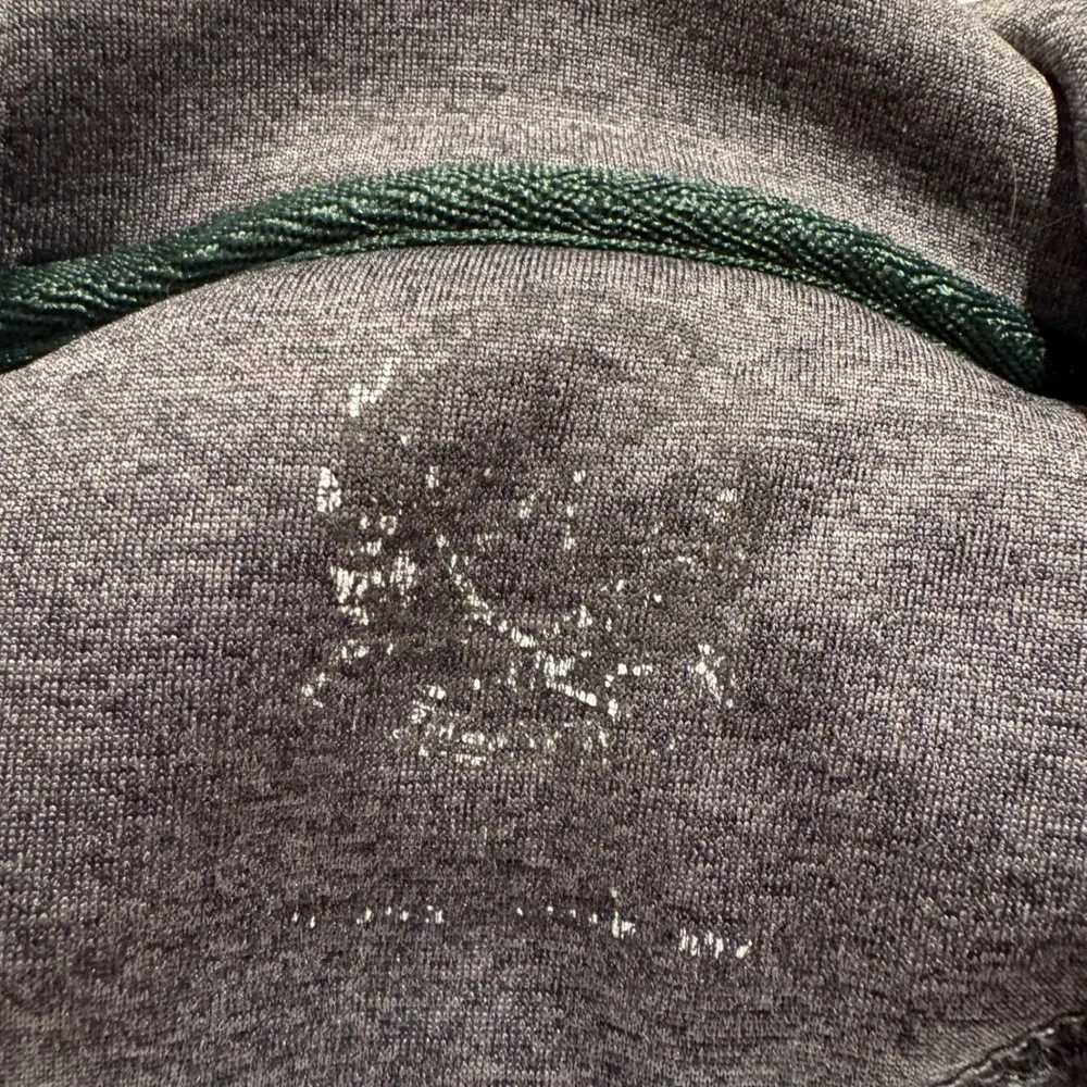 Oregon Ducks Mens Raglan Hoodie Green Charcoal Heather Fleece Pullover Apx XL